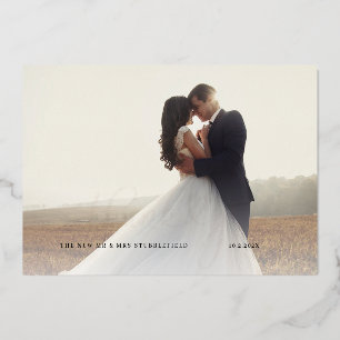 Mariage Photo Rose Gold Foil Carte de remerciement