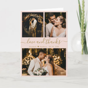 Mariage photo rose moderne Collage de photos Merci