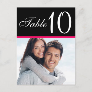 Mariage photo rose noir Numéro de tableau Cartes