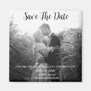 Mariage photo simple et élégant Magnet noir modern