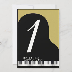 Mariage Piano Noir et Or Numéro de table
