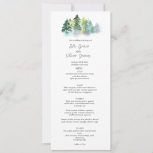 Mariage Pine Crest Menu Invitation
