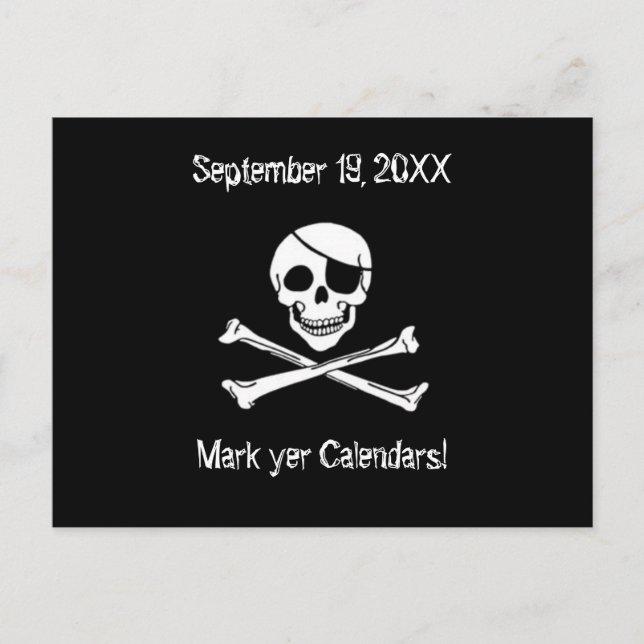 Mariage pirate Enregistrer la date Carte postale (Devant)