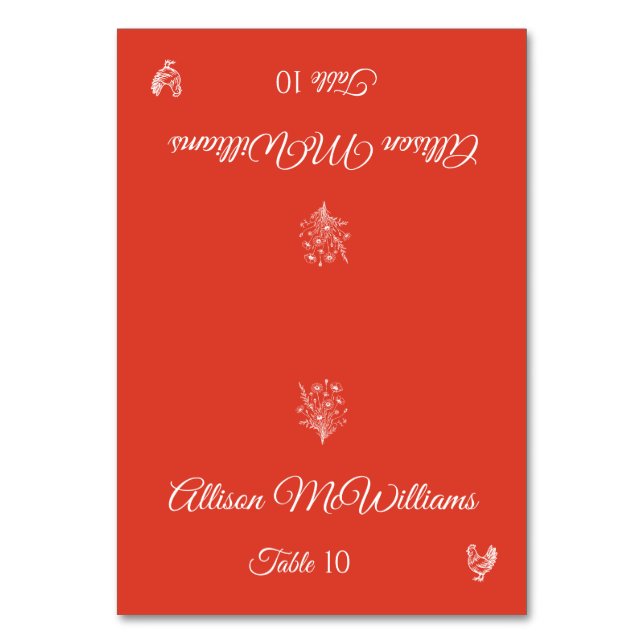 Mariage Place carte Fleurs sauvages-volaille-Table (Par défaut)