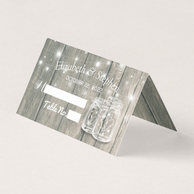 Mariage Place de siège Numéro de table Bois Mason  (Front)