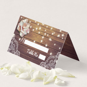 Mariage Place Numéro de table Floral Lumière Dente