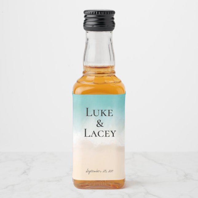 mariage plage aquarelle étiquettes (Devant)