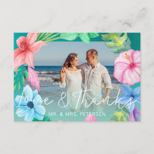 Mariage plage bleu turquoise tropical PHOTO merci