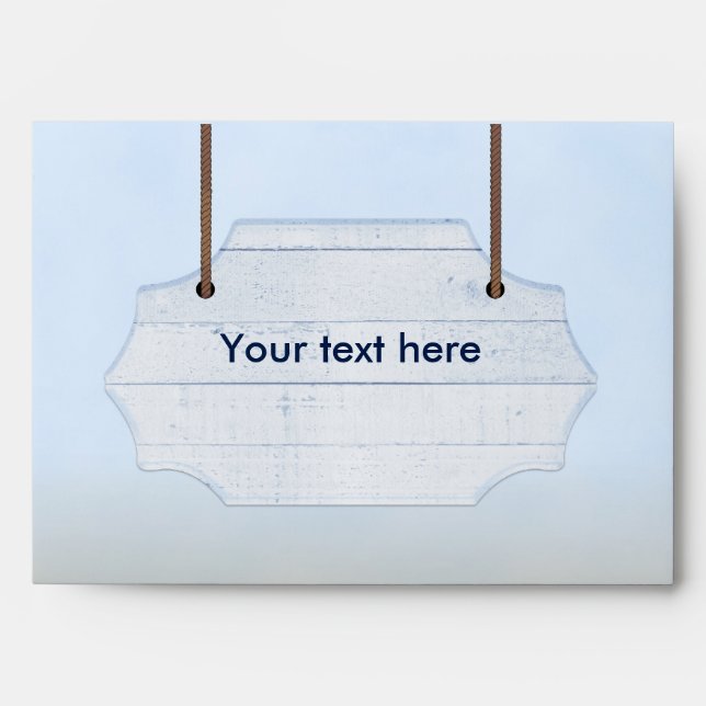 Mariage plage Bois blanc Enveloppe Invitation (Devant)