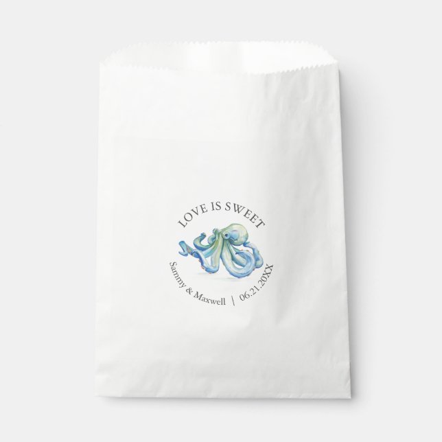 Mariage plage Favoriser Sacs Aquarelle Octopus (Devant)