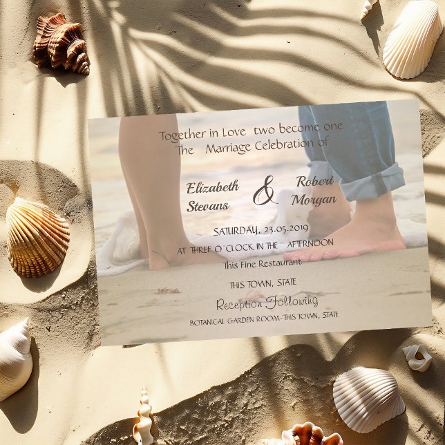Mariage plage, Invitation pieds (Créateur téléchargé)