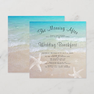 Mariage plage Petit déjeuner Carré Invitations