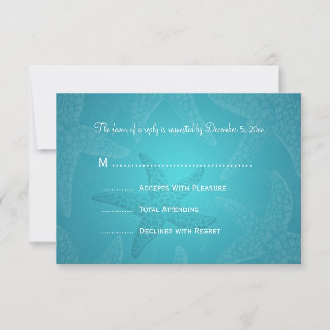 Mariage plage RSVP Starfish Blue (Devant)