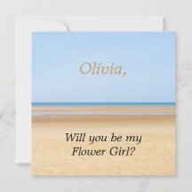 Mariage Plage Serez-Vous Ma Carte Fille Fleur