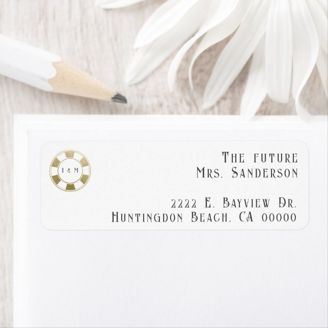 Mariage Poker Chip Future Mme Retour Adresse (En situation)