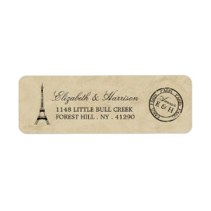 Mariage postal vintage Tour Eiffel Paris