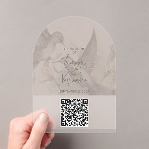 Mariage QR Code Hummingbird Invitation
