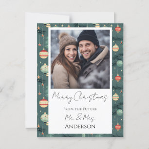 Mariage Retro Noël Enregistrer la date Carte posta