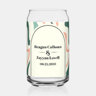 Mariage Rétro Vert Menthe et Rose Tourbillon Arqué