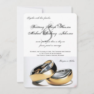 Mariage Rings Gold & Silver Faire-part de mariage