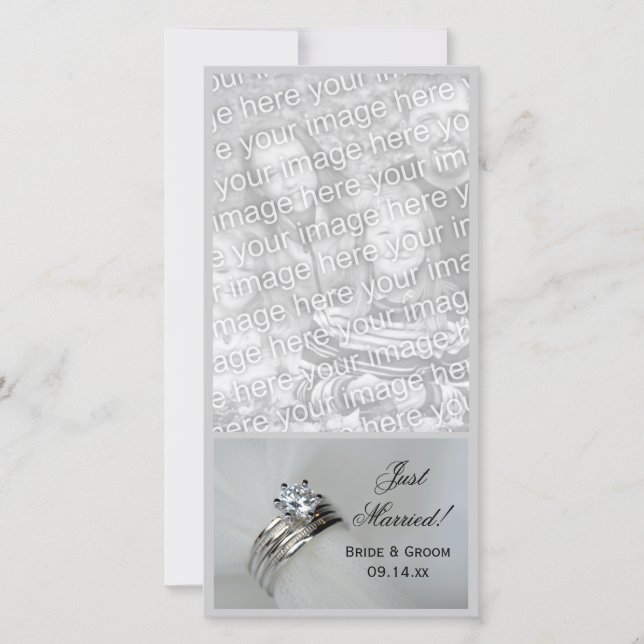 Mariage Rings Juste Marié Faire-part Carte photo (Devant)