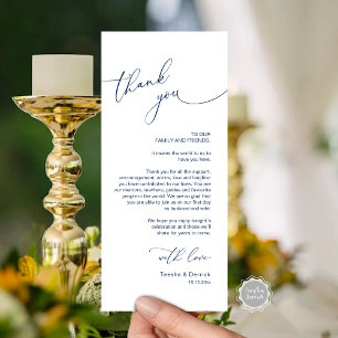 Mariage romantique Cadre Carte de remerciements