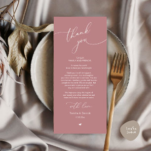 Mariage romantique Cadre Carte de remerciements
