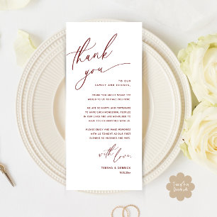 Mariage romantique Cadre Carte de remerciements