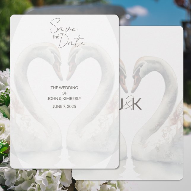 Mariage romantique de cygne Enregistrer la carte d (Créateur téléchargé)