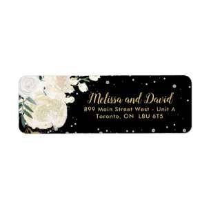 Mariage romantique d'hiver noir et or