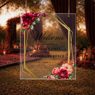 Mariage romantique élégant floral rouge noir d'hum
