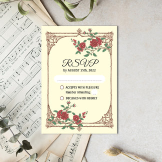 Mariage romantique médiéval carte RSVP