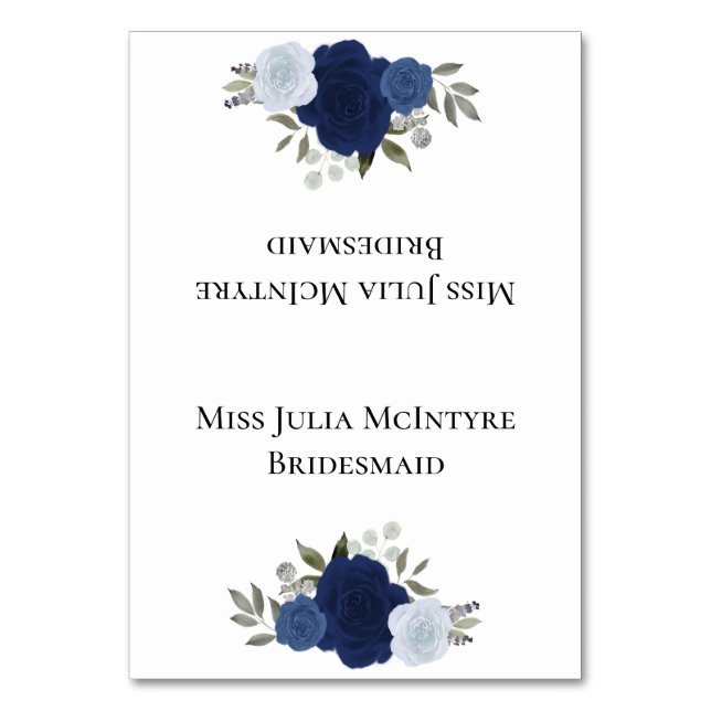 Mariage Rose bleu do-it-yourself Plier Carte Place (Par défaut)