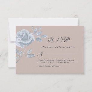 Mariage Rose bleu et blanc minimum Dusty RSVP