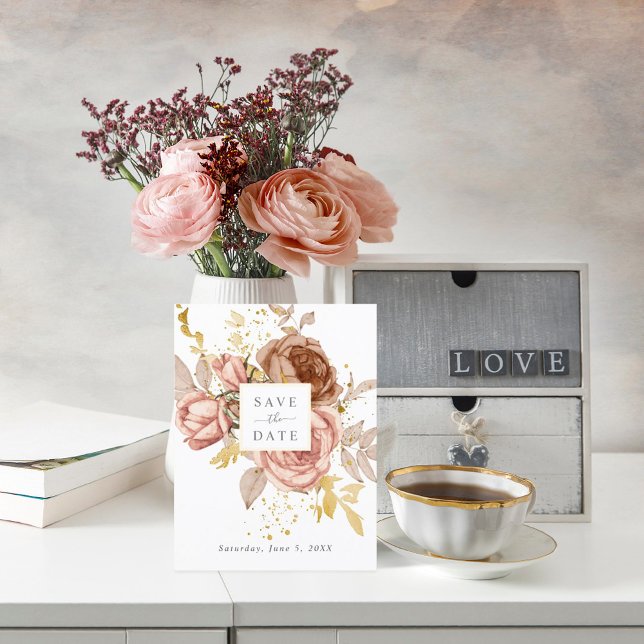 mariage rose champagne enregistrer la date carte p (Créateur téléchargé)