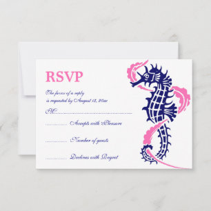 Mariage rose chaud, bleu hippique et algues, RSVP