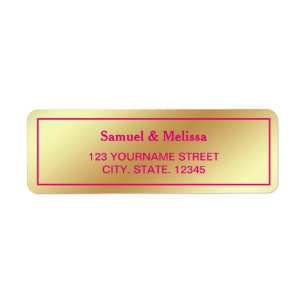 Mariage rose chaud Faux Gold Foil
