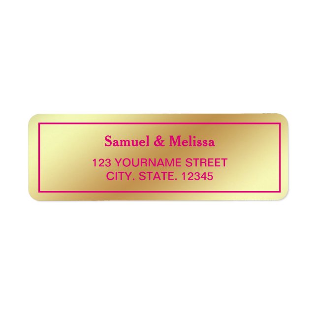 Mariage rose chaud Faux Gold Foil (Devant)