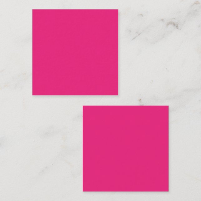 Mariage Rose Chaud | Invitation de couleur unie au (Devant / Derrière)