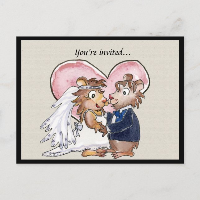 Mariage rose de coeur mignon Enregistrer les carte (Devant)