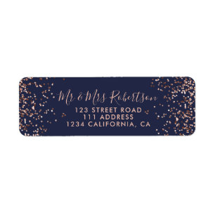 mariage Rose de la marine de la typographie bleue