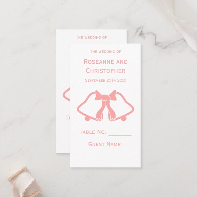 Mariage rose Emplacement Paramètre Cartes Cloches  (Devant/Arrière en situation)