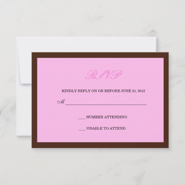 Mariage rose et Brown RSVP (Devant)