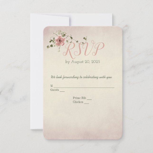 Mariage rose et Ivy RSVP (Devant)