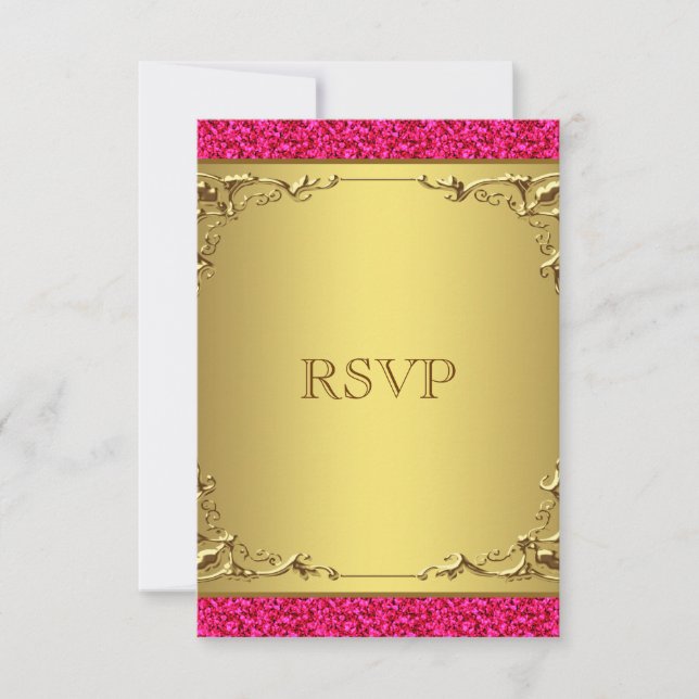 Mariage rose et or chaud RSVP (Devant)