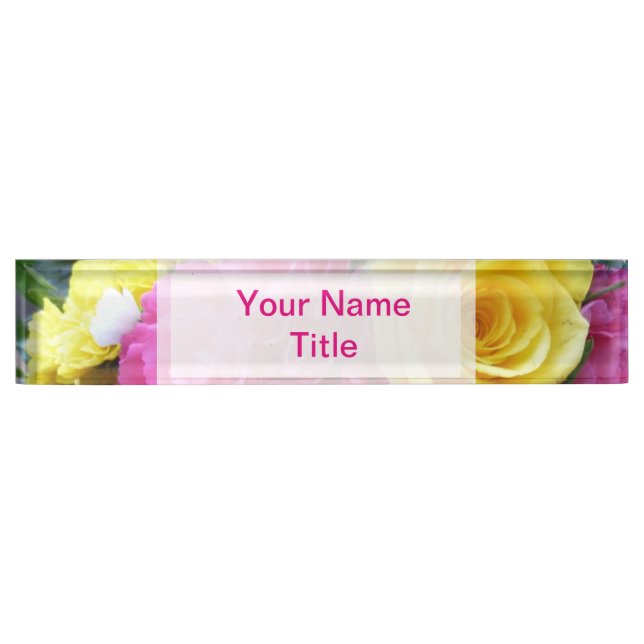 Mariage rose fait sur commande de fleur de plaque (Devant)