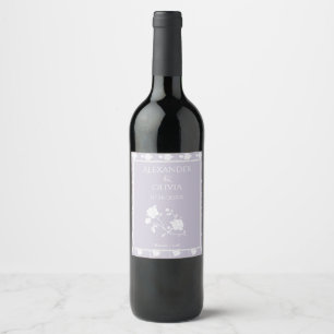 Mariage Rose Lavande Étiquette de vin