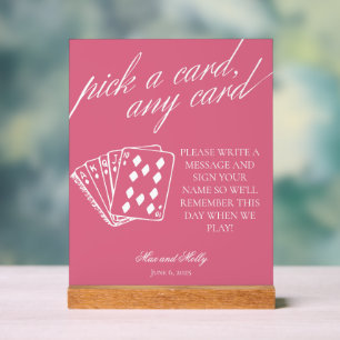 Mariage rose moderne Jouer des cartes Signal de pi