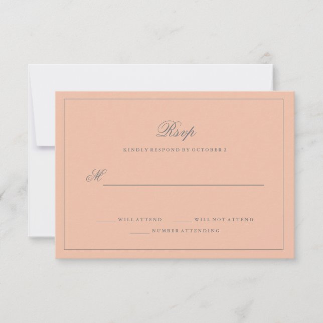 Mariage rose pâle simple et élégant RSVP (Devant)