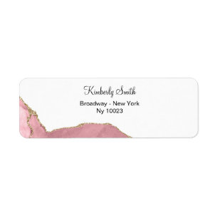 Mariage rose Parties scintillant Gold Adresse de r